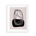 Plakat w ramie 40x50 - Linie Eksploracji - abstrakcyjne szkicowane linie, minimalizm - rama biała