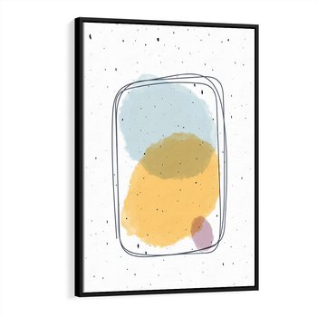 Obraz w ramie 70x100 - Wibracje Linii - abstrakcyjna kompozycja, jak ręcznie malowana - rama czarna