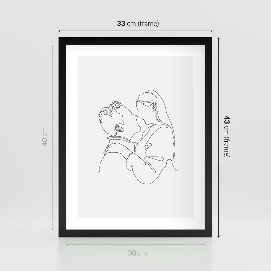 Plakat w ramie 30x40 - Bezgraniczne Tańce - para zakochanych, kobieta i mężczyzna - rama czarna