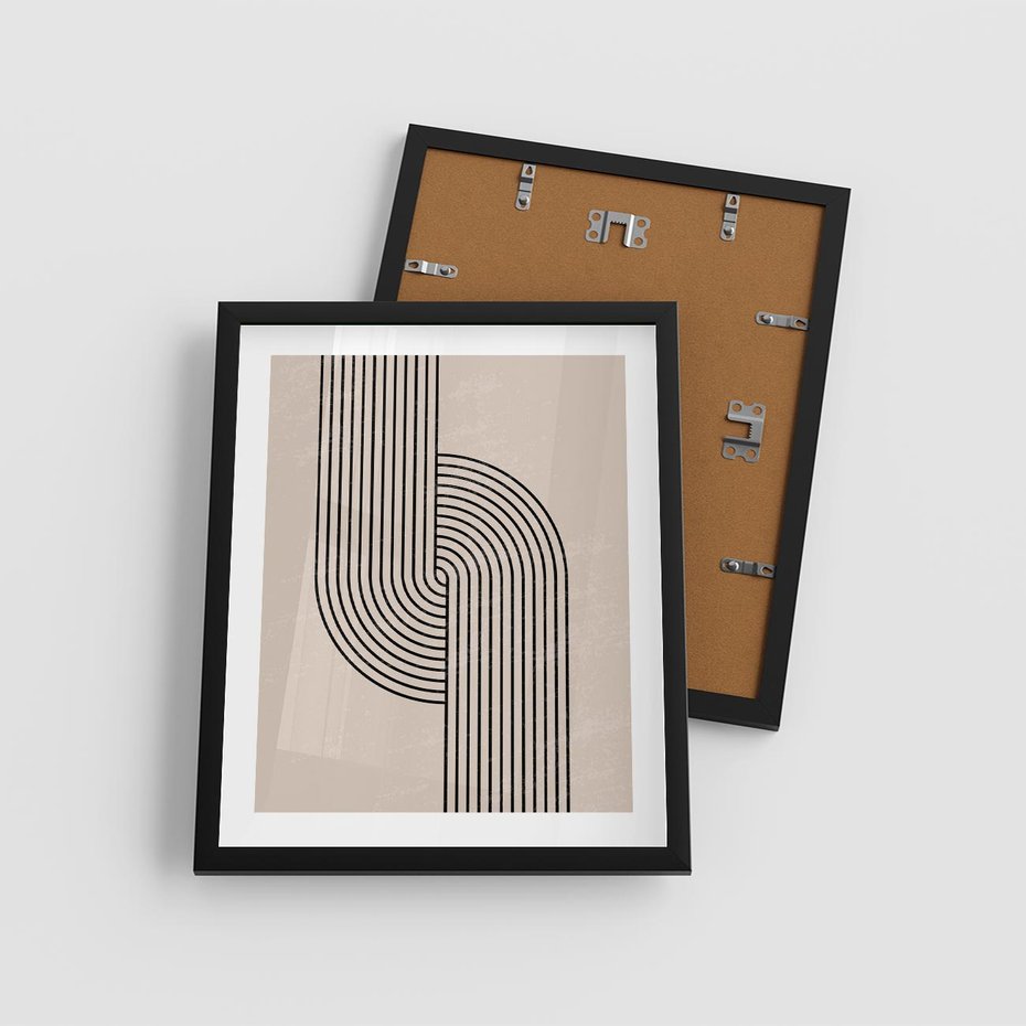 Plakat w ramie 40x50 - Puls Abstrakcji - abstrakcyjne linie, geometria - rama czarna