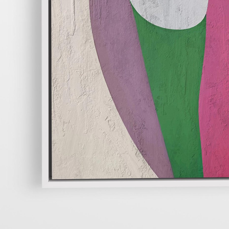 Obraz w ramie 80x80 - Wibracje Kolorów Marzeń - abstrakcyjne dziwne kształty, olejny obraz - rama biała