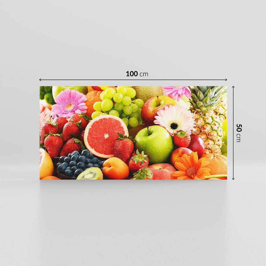 Obraz na płótnie 100x50 - Smakowite owocowe zbiory - owoce, winogrona