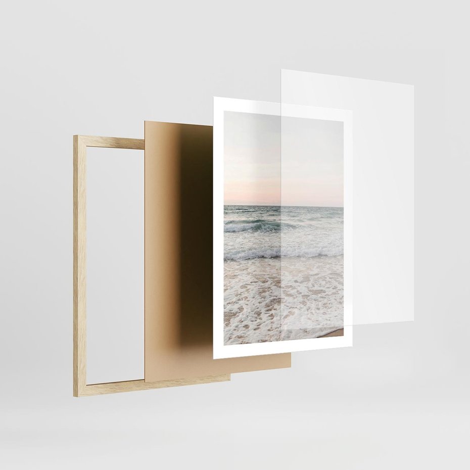 Plakat w ramie 50x70 - Krajobraz Morza i Fal - morze, fale - rama drewno