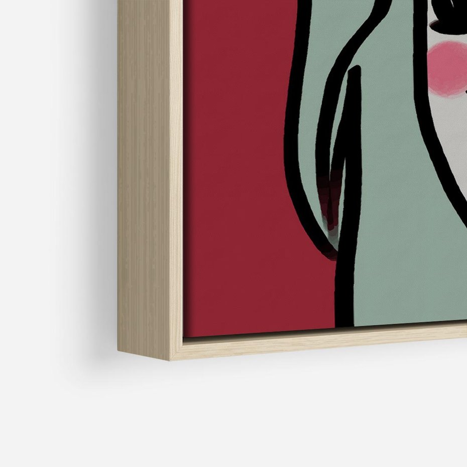 Obraz w ramie 50x50 - Ekspresja Linii - nowoczesny plakat, mocna linie - rama drewno