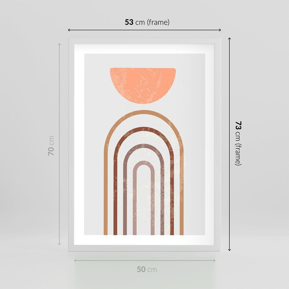 Plakat w ramie 50x70 - Geometryczny Blask Złota - grafika, złoto - rama biała