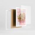Plakat w ramie 50x70 - Blask Natury - złote, liście - rama biała