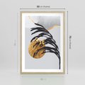 Plakat w ramie 50x70 - Palma w Szkicu - nowoczesna grafika, palma - rama drewno