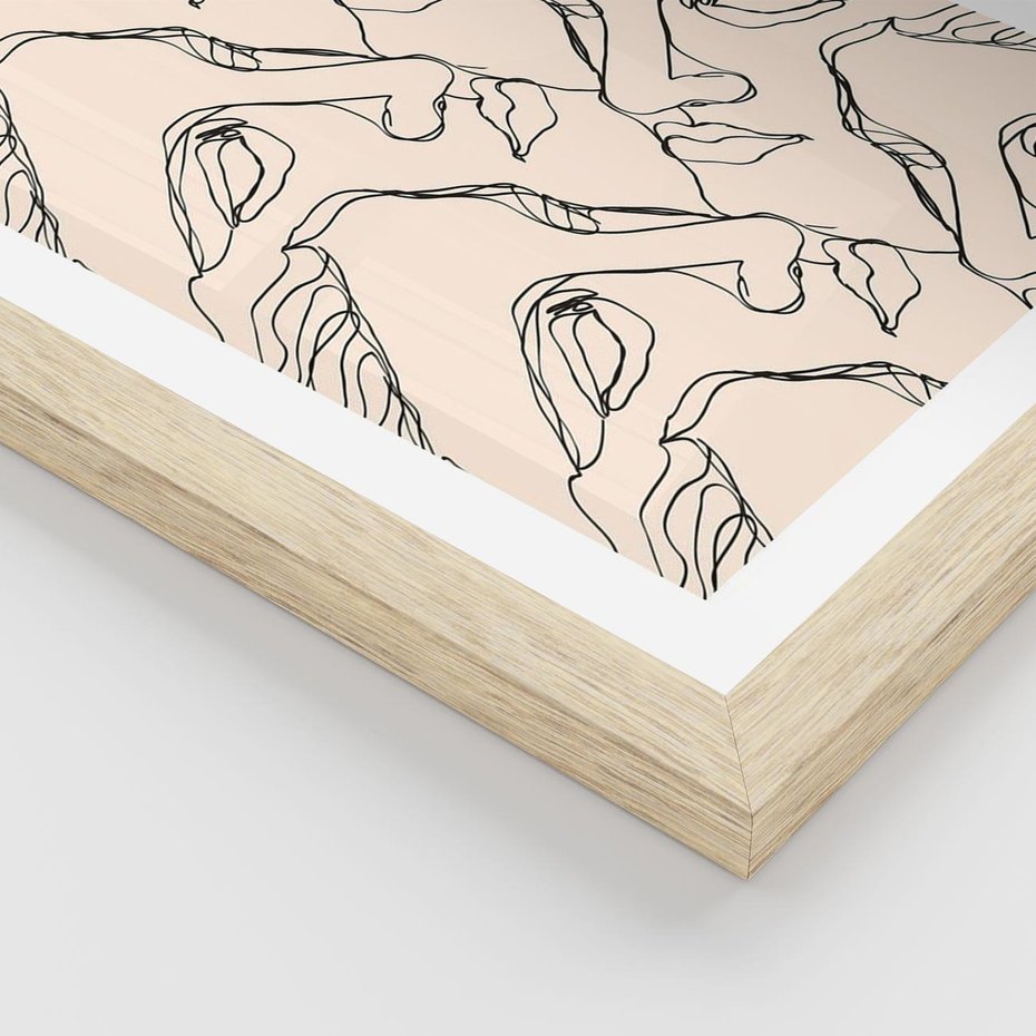 Plakat w ramie 30x40 - Grafika z Twarzami Greckiej Rzeźby - grafika, plakat - rama drewno