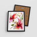 Plakat w ramie 40x50 - Kwiaty w akwareli - delikatne piękno - kwiaty, akwarela - rama czarna