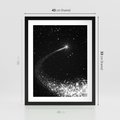 Plakat w ramie 40x50 - Kometa wśród gwiazd - kometa, gwiazdy - rama czarna
