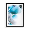 Plakat w ramie 50x70 - Elegancja Marmuru - marmur, błękit - rama czarna