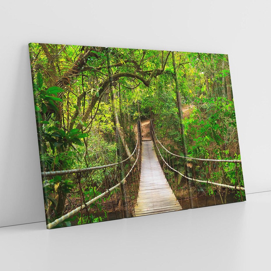 Obraz na płótnie 120x80 - Tajemniczy most w tajskim lesie - Tajlandia, most