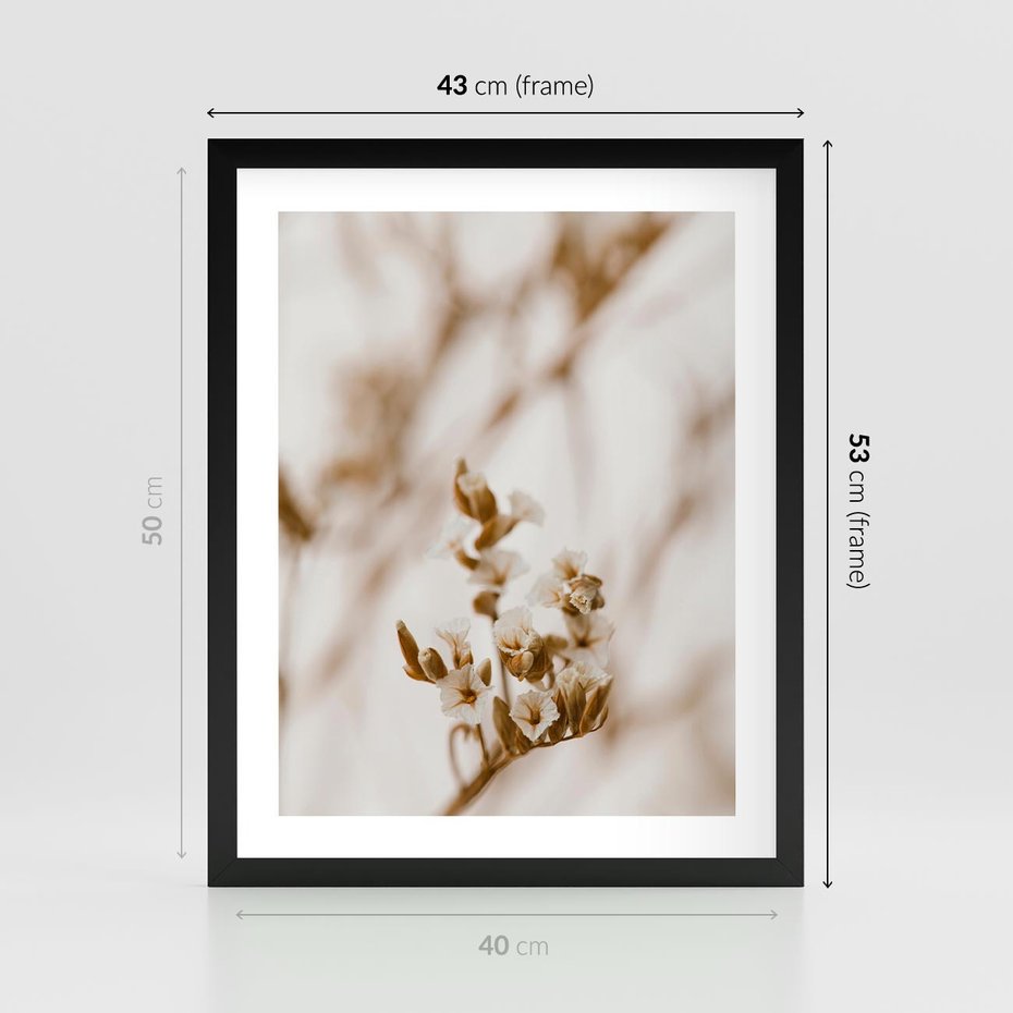 Plakat w ramie 40x50 - Kwiatowa suchość - kwiaty, susz - rama czarna