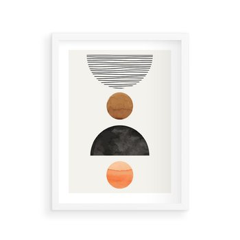 Plakat w ramie 40x50 - Geometryczna Przygoda - nowoczesna grafika, geometria - rama biała