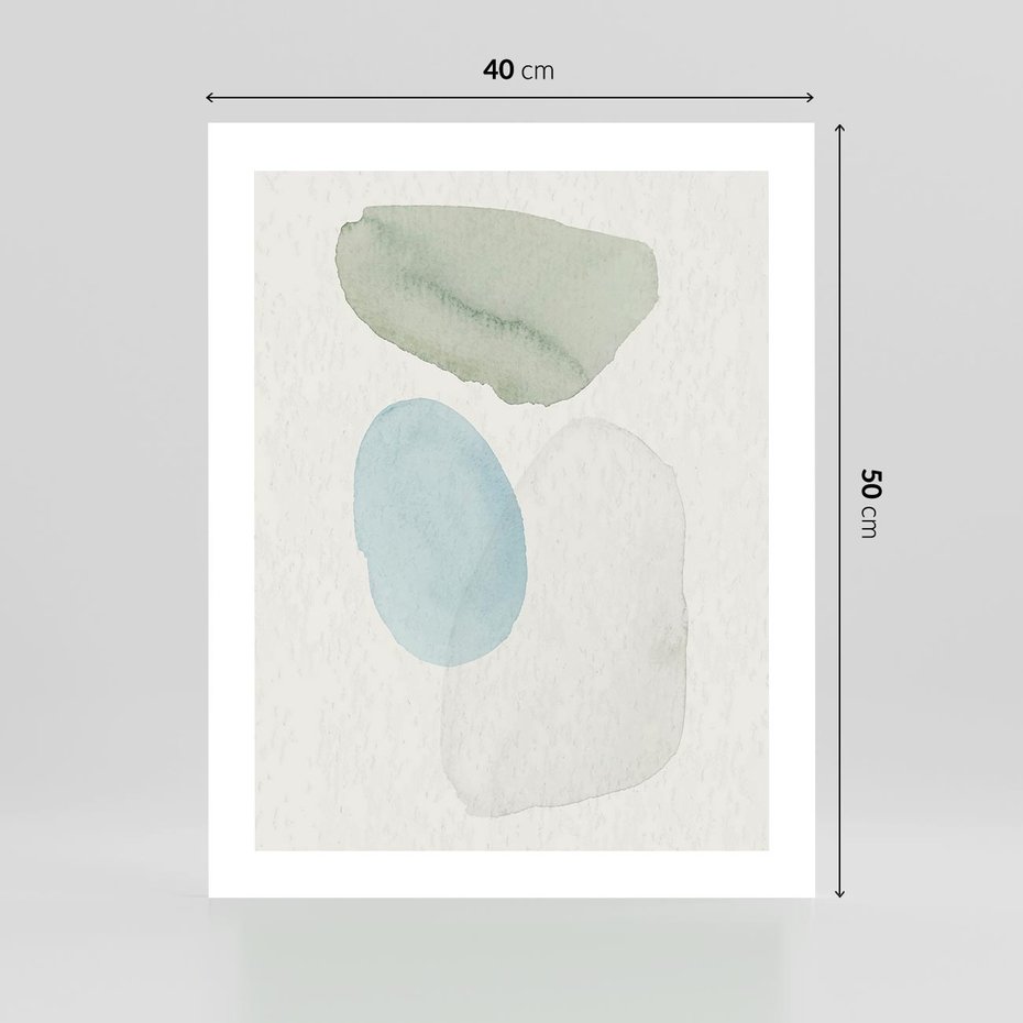 Plakat bez ramy 40x50 - Akwarelowa Symfonia Natury - abstrakcyjne delikatne plamy, akwarelowe