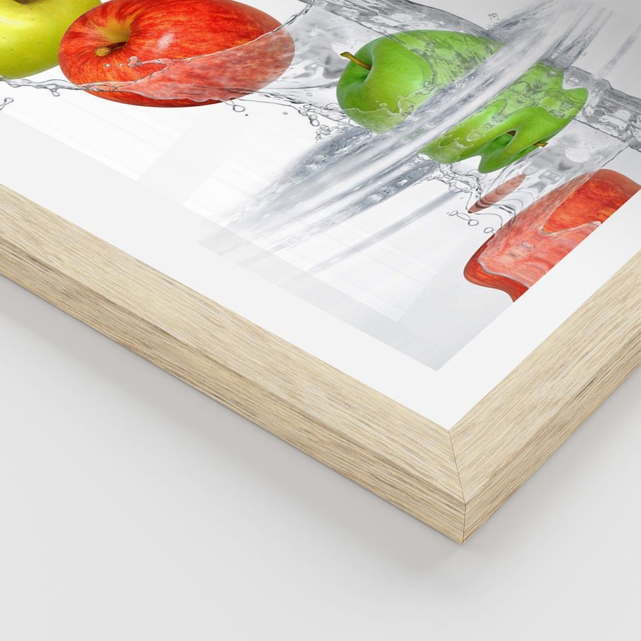 Plakat w ramie 40x50 - Jabłkowa Fantazja - owoce, jabłka - rama drewno