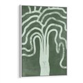 Obraz w ramie 70x100 - Inspirujące Zawiłości Zieleni - abstrakcyjny kształt, zielony plakat - rama biała