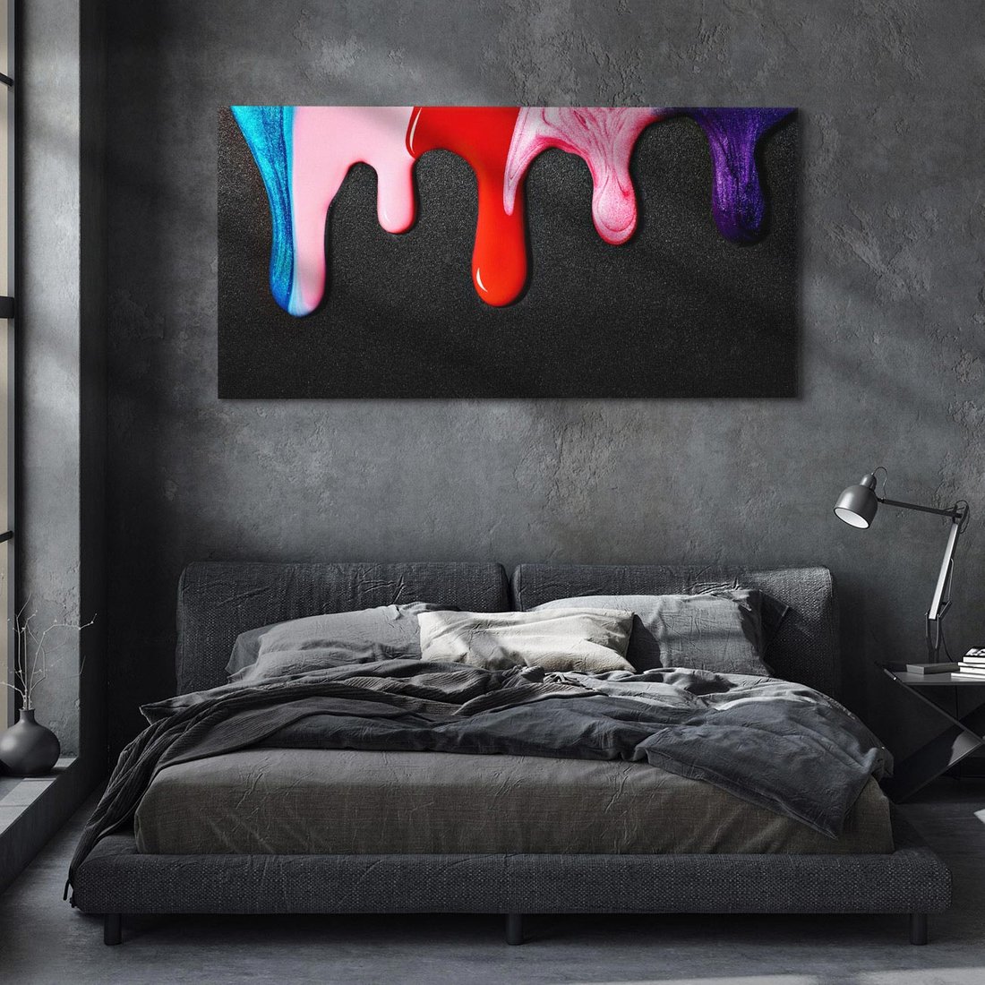 Obraz na płótnie 100x50 - Abstrakcja Kolorowych Farb - farba, abstrakcja