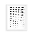 Plakat w ramie 40x50 - Abstrakcyjna Transformacja - abstrakcyjna kompozycja z czarnych kropek, minimalistyczny czarno bialy plakat - rama biała