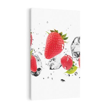 Obraz na płótnie 80x120 - Rajskie truskawki z wodą - truskawki, woda