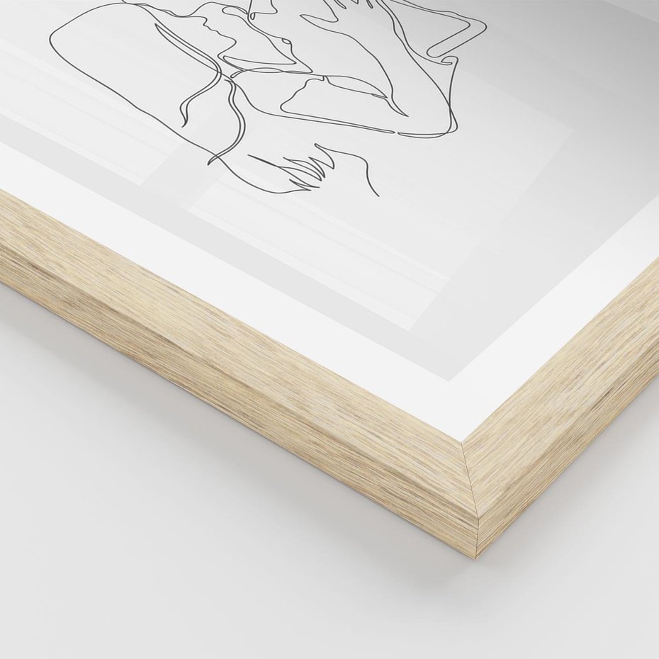 Plakat w ramie 30x40 - Bezgraniczne Przenikanie - para zakochanych, kobieta i mężczyzna - rama drewno