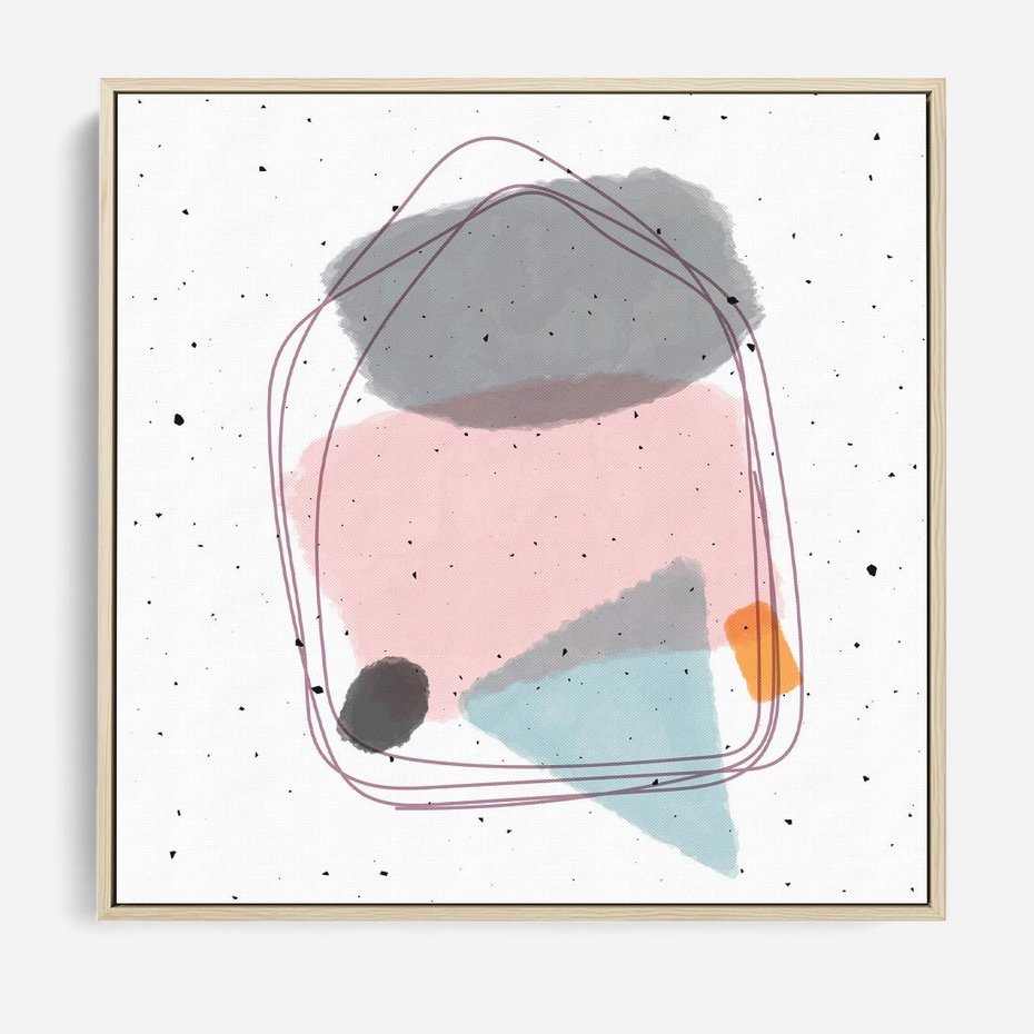 Obraz w ramie 80x80 - Migotliwa Opowieść - abstrakcyjna kompozycja, jak ręcznie malowana - rama drewno