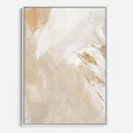 Obraz w ramie 50x70 - Elegancja w Złocistym Chaosie - złoto beż, abstrakcja - rama biała