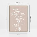 Obraz w ramie 50x70 - Harmonijne Mini Boho - minimalistyczny delikatny obraz, beżowe odcienie - rama drewno