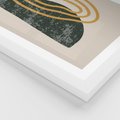 Plakat w ramie 40x50 - Nowoczesne Dialogi Materii - nowoczesny plakat, abstrakcyjne kształty - rama biała