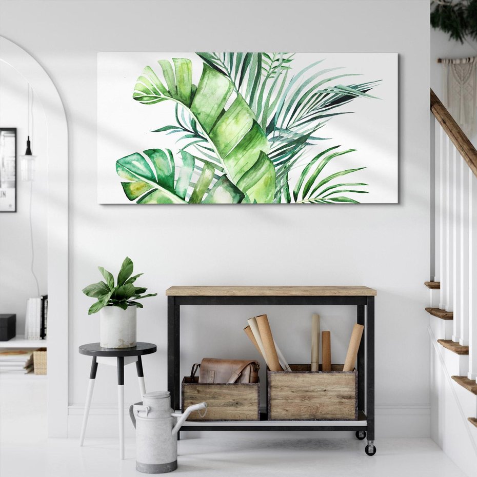 Obraz na płótnie 120x60 - Piękno Złotej Rośliny - złote, liście