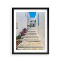 Plakat w ramie 40x50 - Urok Greckiej Uliczki - grecka, uliczka - rama czarna