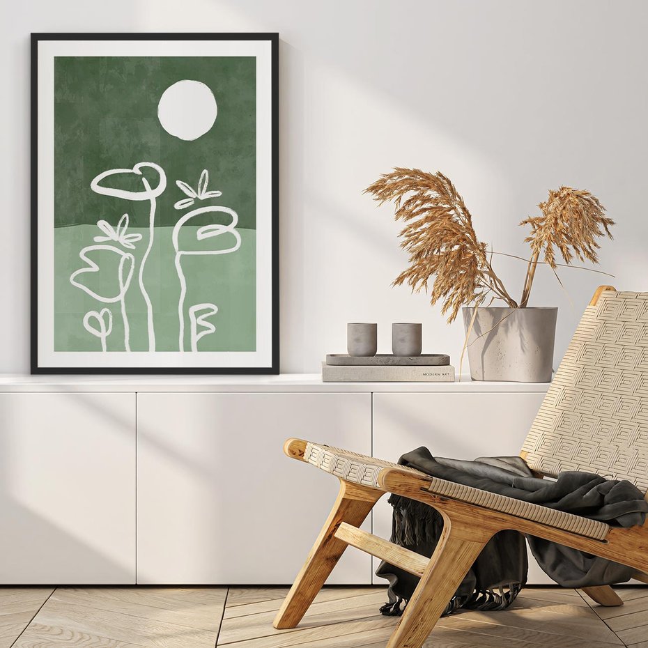 Plakat bez ramy 40x50 - Wibracje Naturalnej Równowagi - zielony plakat, roślinne inspiracje