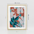 Plakat w ramie 30x40 - Harmonijne Formy - abstrakcyjna kompozycja kwiatowych form, kolor zgaszone - rama drewno