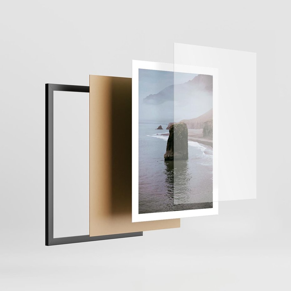 Plakat w ramie 50x70 - Północna Dzikość: Skaliste Klify nad Morzem - skały, klify - rama czarna