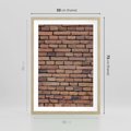 Plakat w ramie 50x70 - Mur cegieł: industrialny urok - cegły, mur - rama drewno