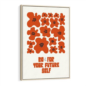 Obraz w ramie 80x120 - Taniec Kolorowych Promieni - self care, kompozycja kwiaty - rama drewno