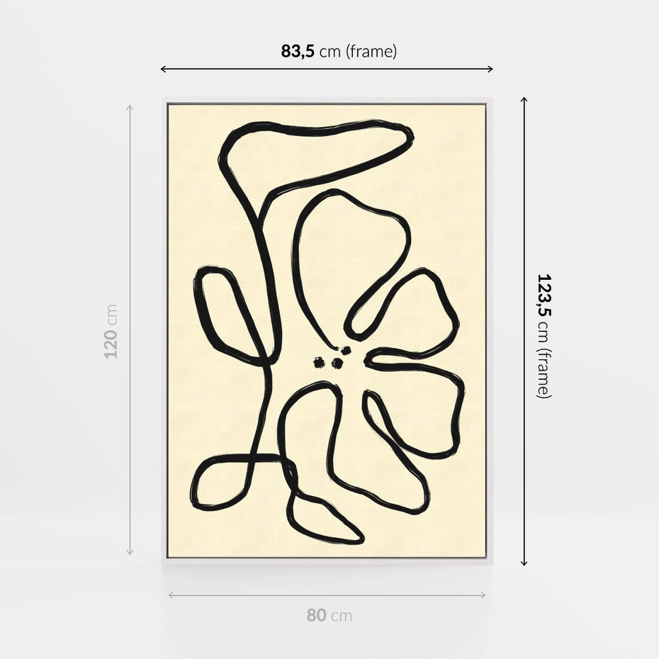 Obraz w ramie 80x120 - Zaklęte Aberracje - abstrakcyjna sztuka, przypominająca kwiat - rama biała