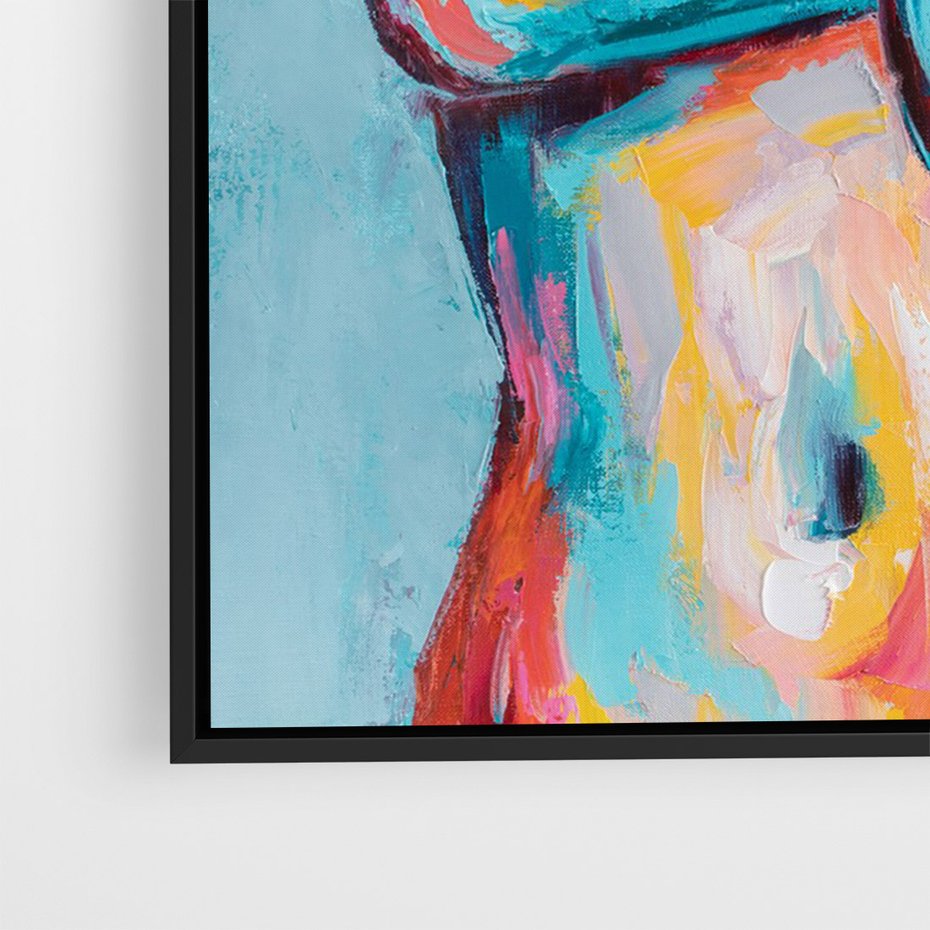 Obraz w ramie 70x100 - Nagie Natchnienie - obraz olejny, naga kobieta - rama czarna