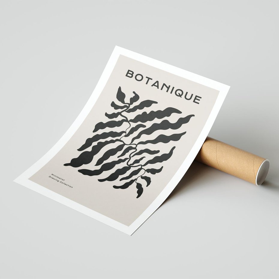 Plakat bez ramy 21x30 - Księga Odbić - abstrakcyjne liśćie, roślinne motywy