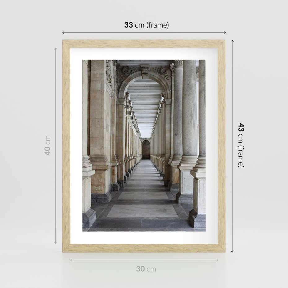 Plakat w ramie 30x40 - Uroki Kolumn - kolumny, architektura - rama drewno