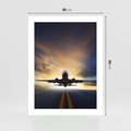 Plakat bez ramy 30x40 - Podróż samolotem w pejzaż - samolot, podróż