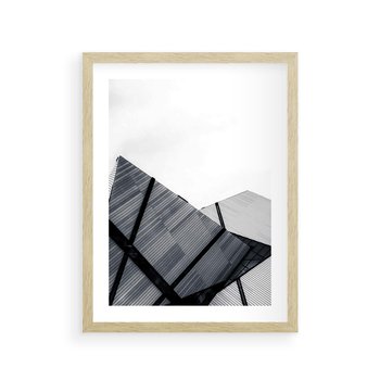 Plakat w ramie 30x40 - Nowoczesna Metropolia - architektura, proste linie - rama drewno