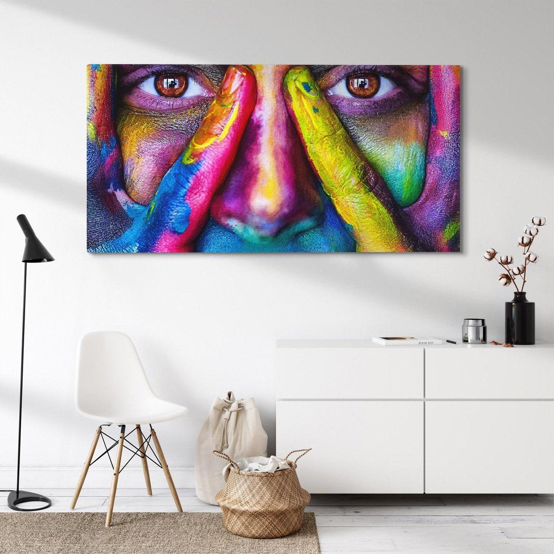 Obraz na płótnie 140x70 - Abstrakcyjna refleksja człowieka - człowiek, abstrkacja