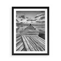 Plakat w ramie 50x70 - Pomost nad Morzem - pomost, morze - rama czarna