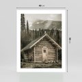 Plakat bez ramy 40x50 - Urok Drewnianej Chatki w Górach - chatka w górach, drewniany domek