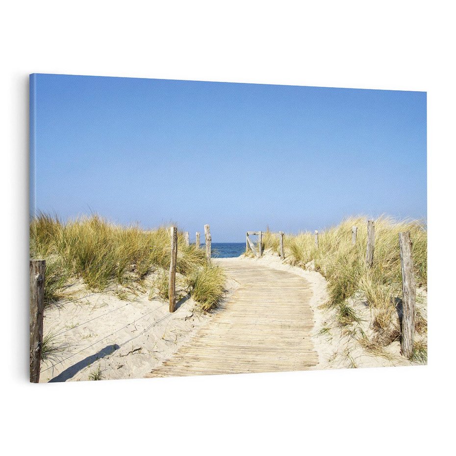 Obraz na płótnie 70x50 - Plaża: magia morza i wydm - plaża, morze