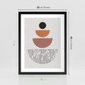 Plakat w ramie 30x40 - Półkola i Boho Akcent - geometria, półkola - rama czarna