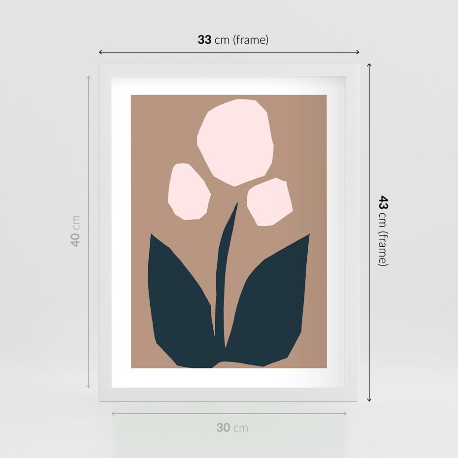 Plakat w ramie 30x40 - Refleksje Boho Przyrody - abstrakcyjny obraz, plakat - rama biała