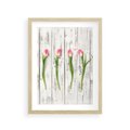 Plakat w ramie 30x40 - Kwintesencja Piękna - kwiaty, tulipany - rama drewno