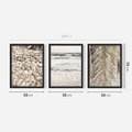 Zestaw obrazy w ramie 50x70 galeria - Plaża, boho, palmy, muszle, morze - rama czarna